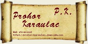 Prohor Karaulac vizit kartica